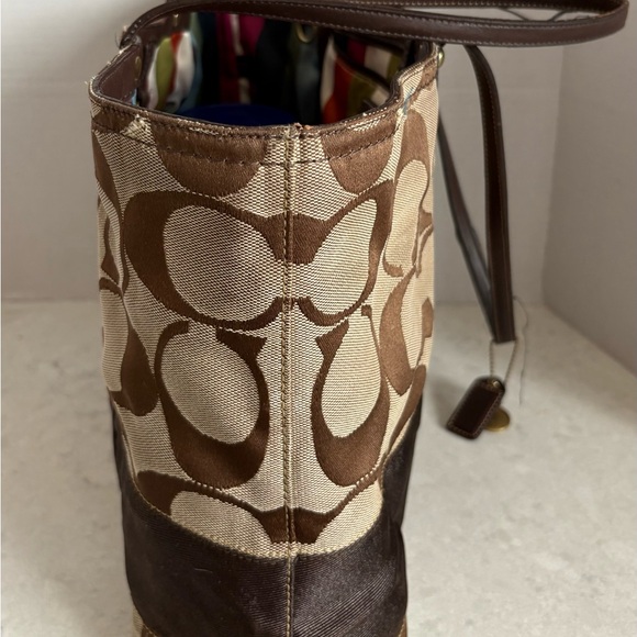 Coach Brown Patterned Tote Bag, vintage - Picture 4 of 12